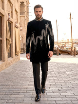 Black lavish mens indo western