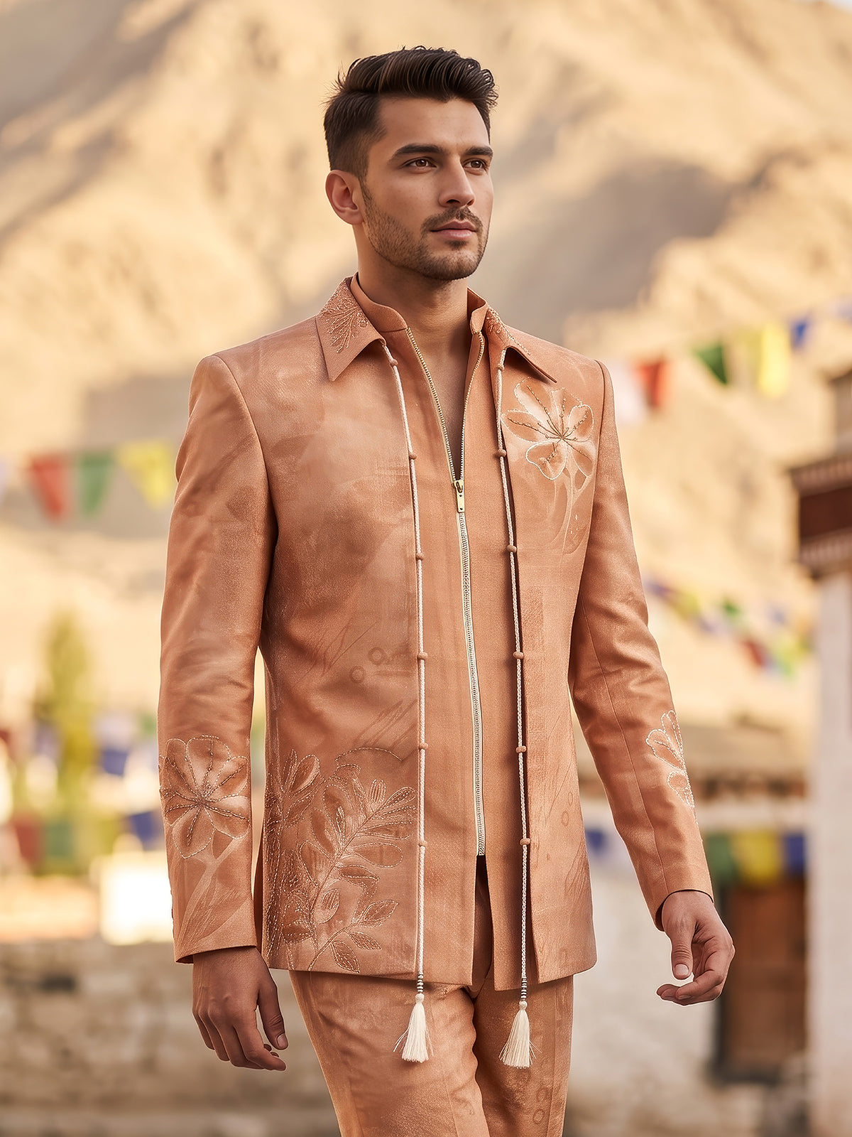 Peach signature mens indo western