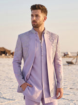 Lavender layered mens indo western