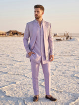 Lavender layered mens indo western