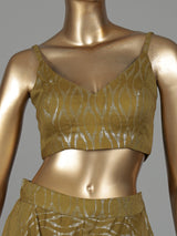 Mehendi olive silk designer palazzo suit