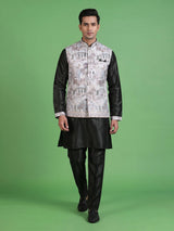 Deep forest green silk mens waistcoat set with heritage detailing