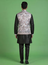Deep forest green silk mens waistcoat set with heritage detailing
