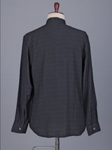 Charcoal black solid textured shirt style kurta for mens