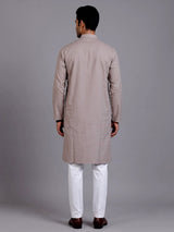 Dusty lilac purple Jacquard mens kurta suit with textured finish