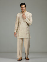 Cream royal embroidered distinguished men kurta suit