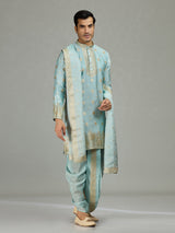 Sky blue elegant men kurta suit