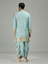 Sky blue elegant men kurta suit