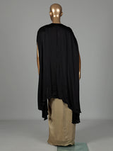 Black beige satin silk indowestern suit with zardosi embellishments