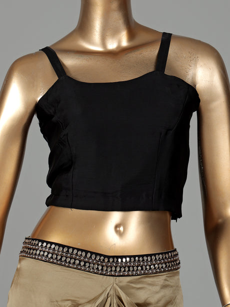 Black beige satin silk indowestern suit with zardosi embellishments