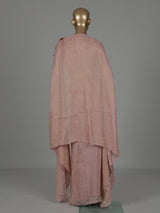 Mauve onion pink silk indowestern suit with embellished shrug