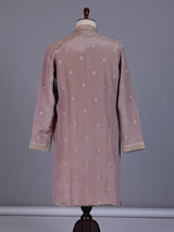 Pastel lavender purple mens kurta suit with cascading floral embellishments