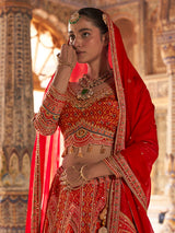 Rani pink mughal pattern women bridal lehenga choli