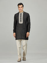 Black classic embroidered premium men kurta suit