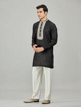 Black classic embroidered premium men kurta suit