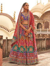 Multicolour royal motif women bridal lehenga choli