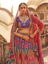 Multicolour royal motif women bridal lehenga choli