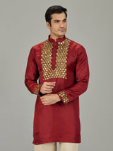 Maroon festive men kurta suit