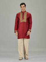 Maroon festive men kurta suit