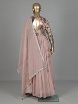 Lilac purple botanical designer women floor length suit
