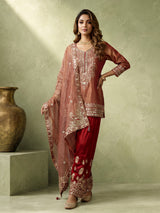 Rust onion pink regal women salwar suit