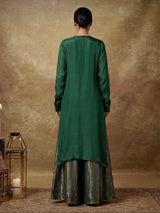Green crystal cape designer women palazzo suit