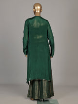 Green crystal cape designer women palazzo suit