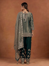 Bottle green punjabi luxury women salwar suit