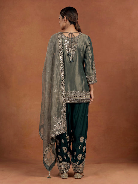 Bottle green punjabi luxury women salwar suit