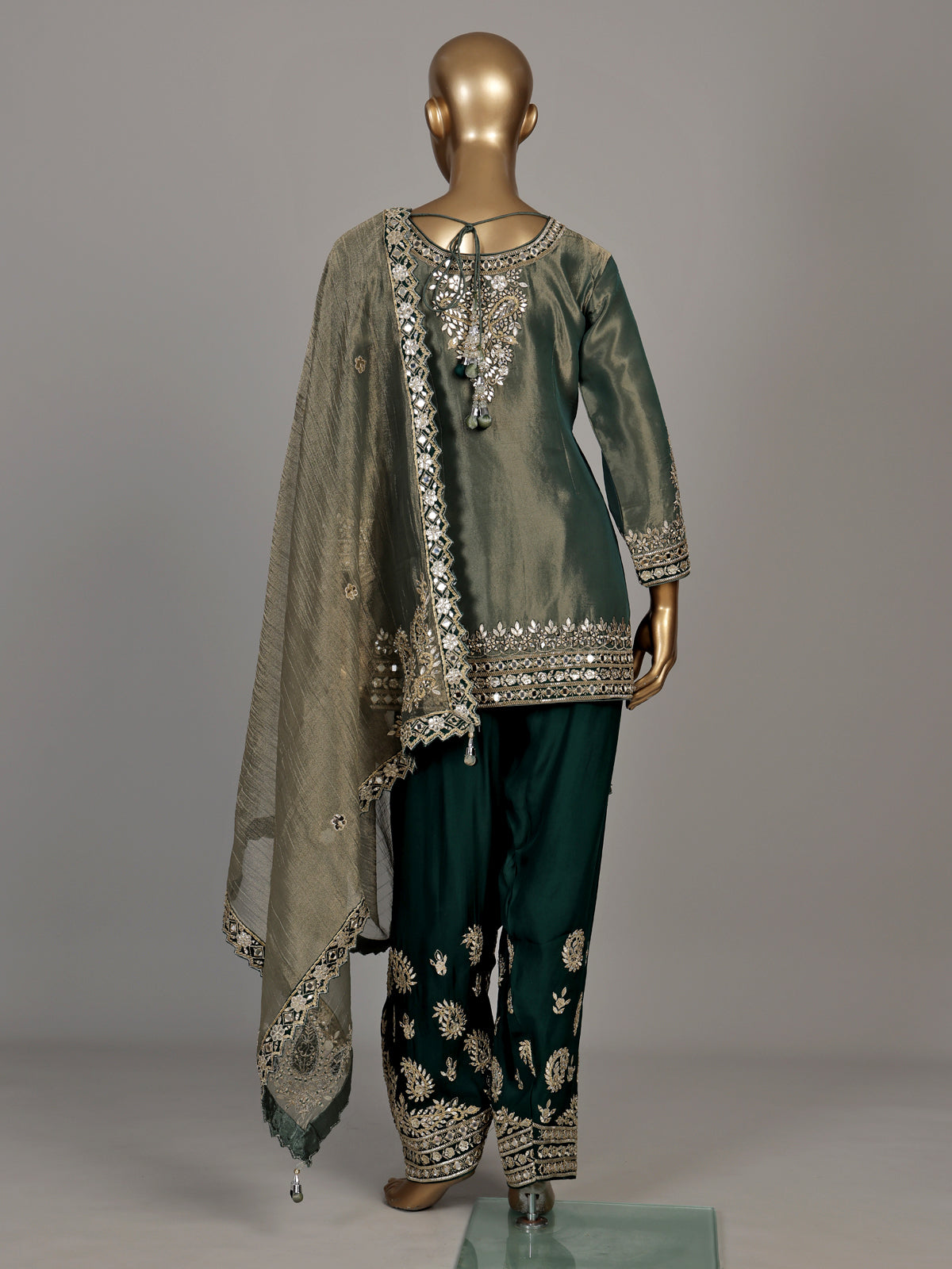 Bottle green punjabi luxury women salwar suit