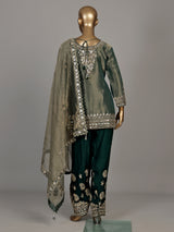Bottle green punjabi luxury women salwar suit