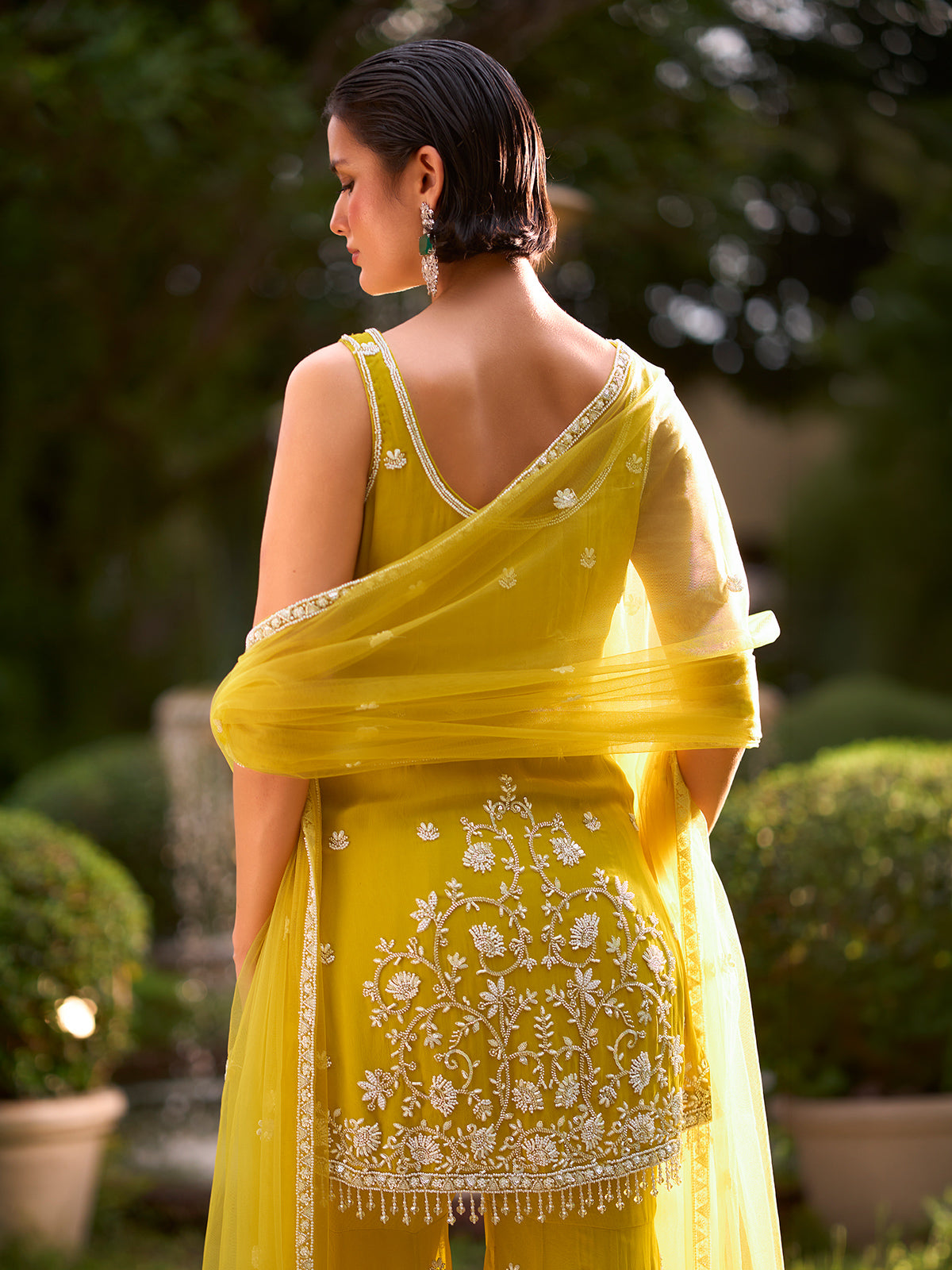 Yellow acanthus garden women sharara suit