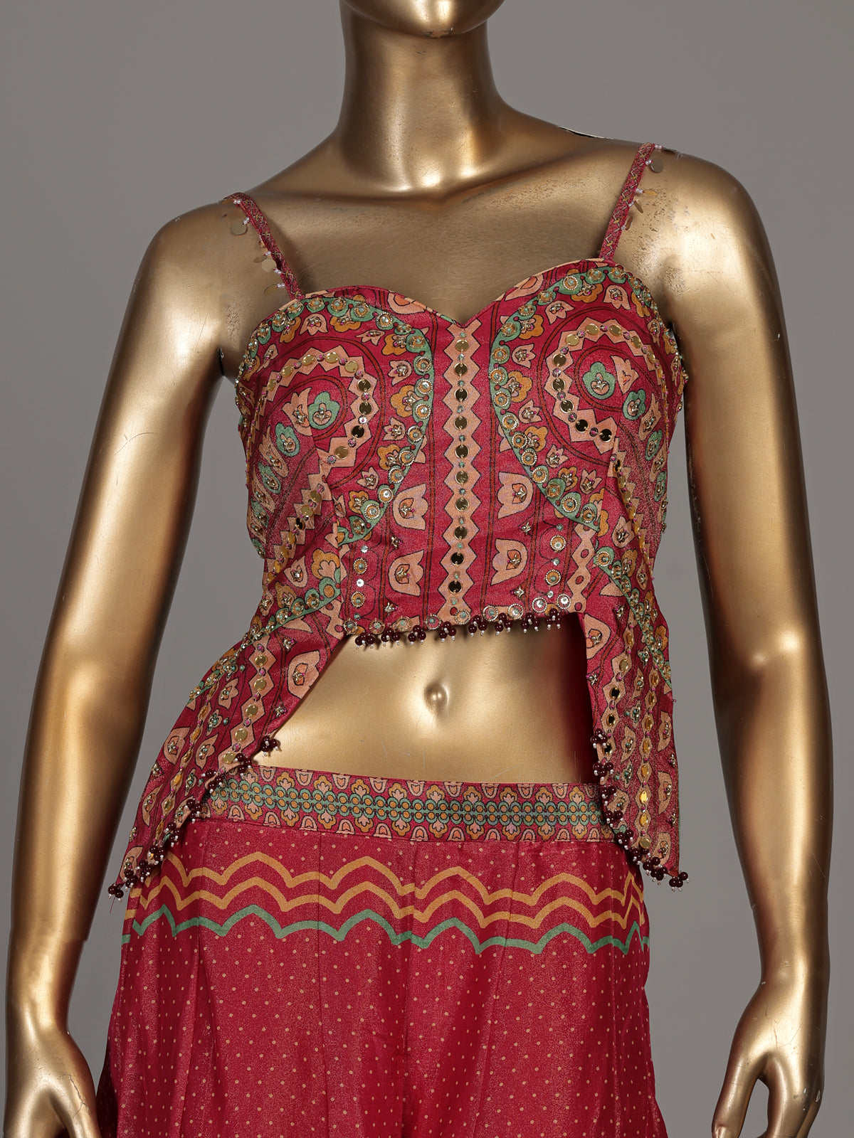 Rani pink bandhani printed women sharara suit