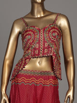 Rani pink bandhani printed women sharara suit