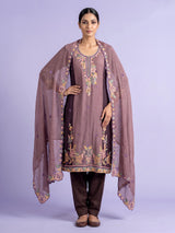 Dusty brown pastel women pant suit