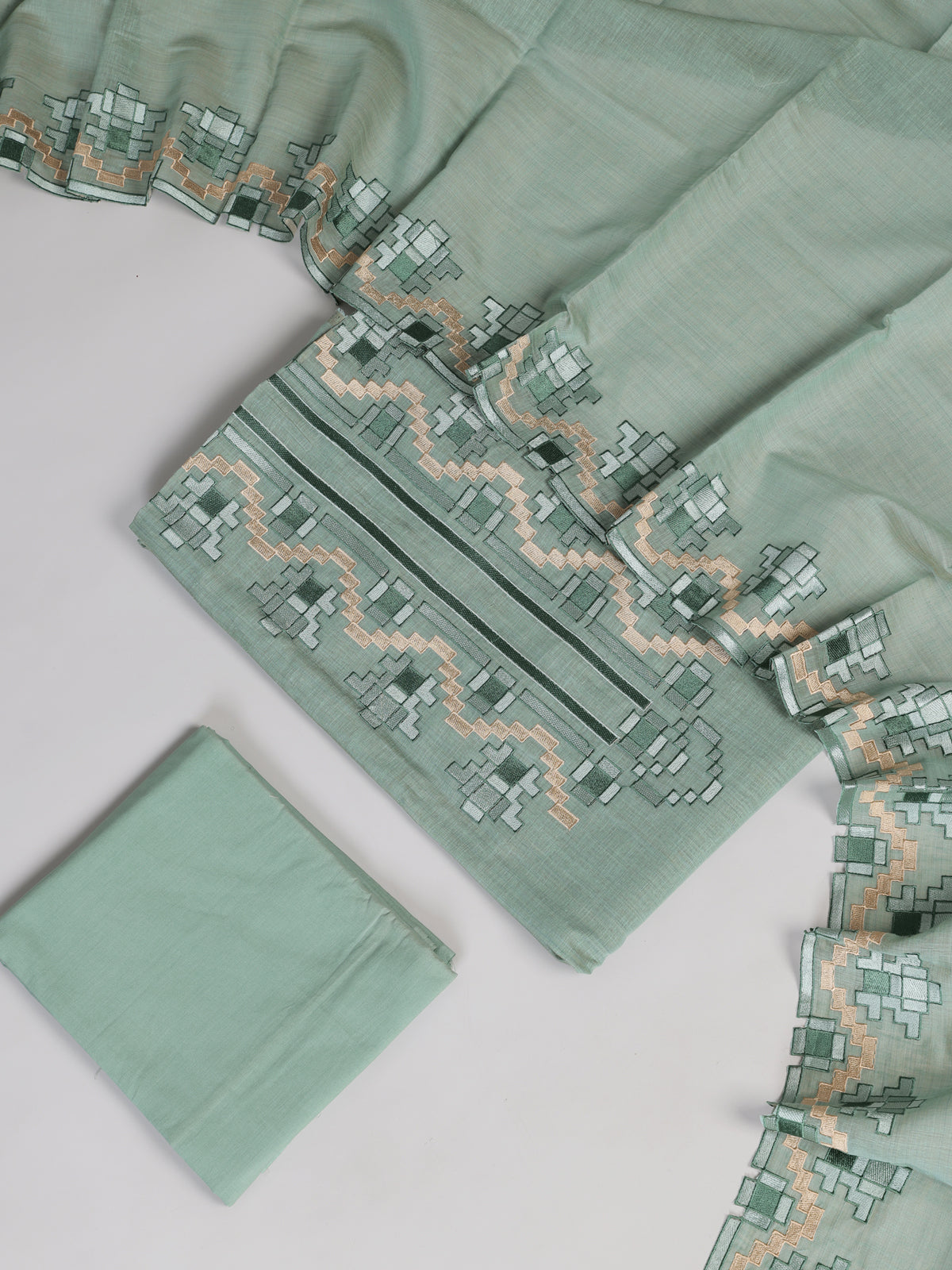 Pista green tribal chevron women pant suit