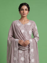 Dusty lavender zardosi vine women pant suit