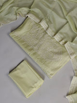 Pista green cotton blend women pant suit