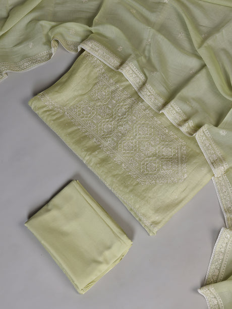 Pista green cotton blend women pant suit