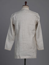 Natural beige linen short kurta