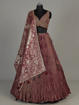 Pastel purple silk lehenga choli with zari tassel dupatta