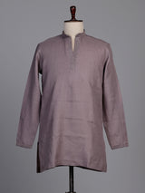 Dusty mauve purple linen short kurta suit