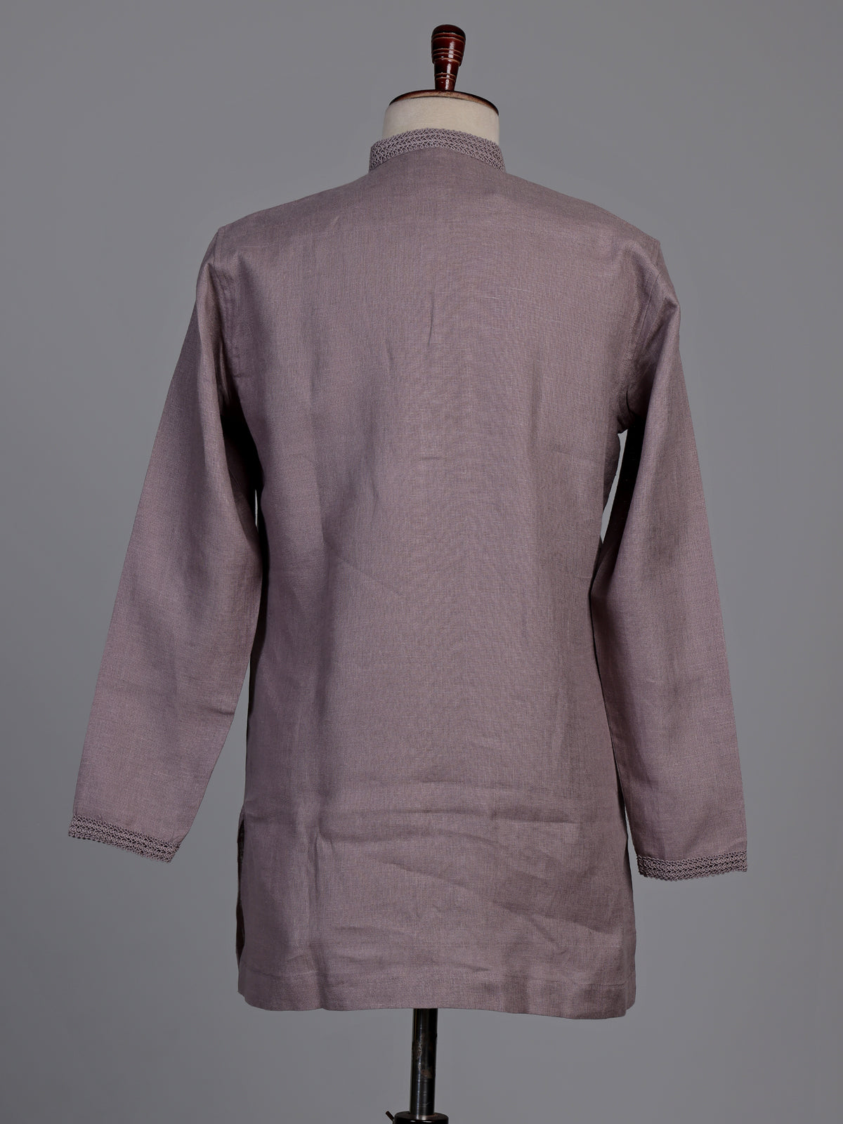 Dusty mauve purple linen short kurta suit