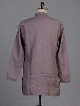 Dusty mauve purple linen short kurta suit