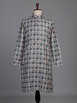 Cream kurta suit with multicolour persian architectural mosaic print