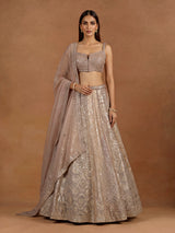 Grape purple silk lehenga choli with luxurious zardosi embellishments