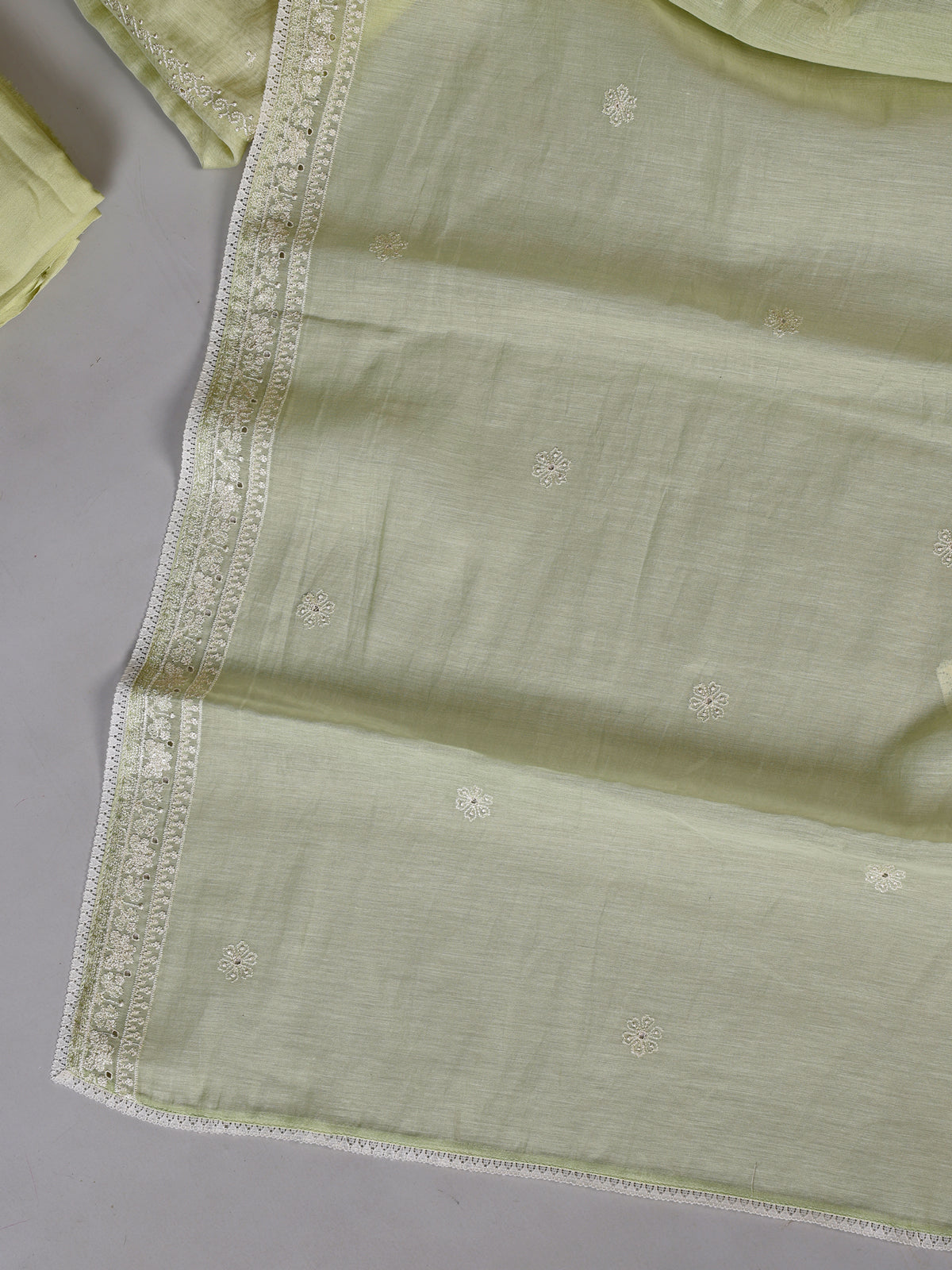 Pista green cotton blend women pant suit