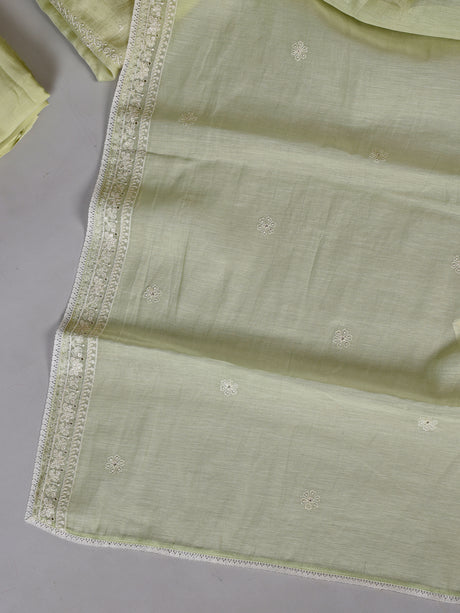 Pista green cotton blend women pant suit