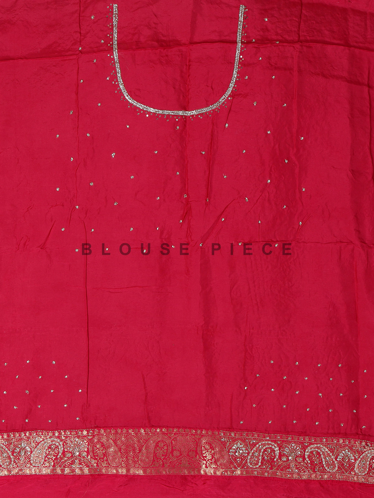 Cream pashmina saree with floral embroidery and diamond embellishments