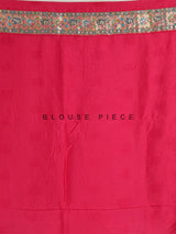 Cream pashmina saree with elephant and bird motifs and zari